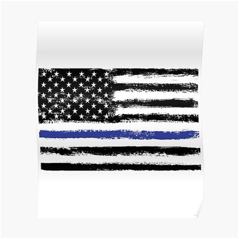 Thin Blue Line Poster By Jeffmullen Redbubble