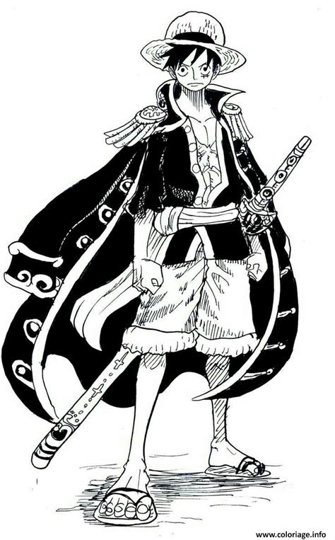 Coloriage Monkey D Luffy Cool Outfit One Piece Manga JeColorie Com