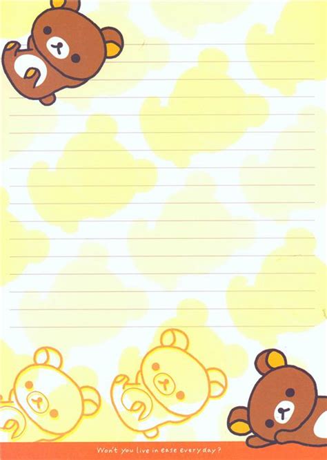 Kawaii Brown Rilakkuma Bear Big Note Pad Letter Paper Memo Pads