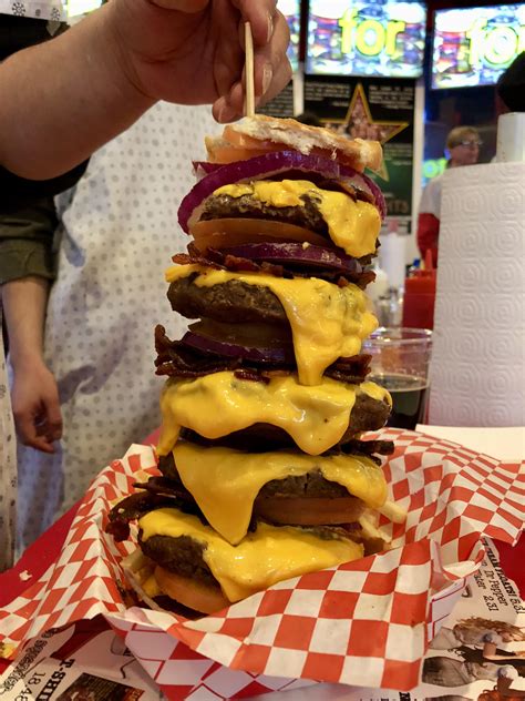 The Quintuple Bypass Burger At Heart Attack Grill Rcheeseburgers