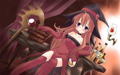 Wallpaper Illustration Anime Hat Witch Girl Look Book