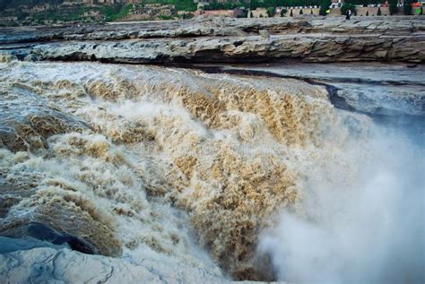 China Yellow River Shaanxi Hukou Waterfall Spectacular Stock Image