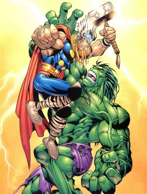 Thor Vs Hulk By Salvador Larroca Thor Comic Art Hulk Marvel