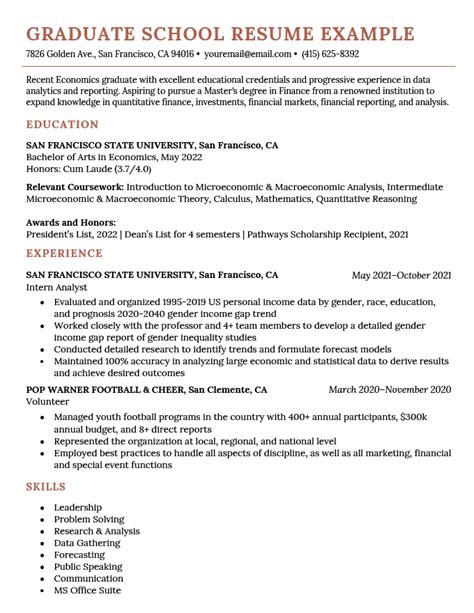 How To Write A Grad School Resume With Examples And Template