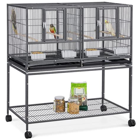 Smilemart Divided Breeder Cage Stackable Wide Bird Cage For Small Birds