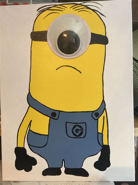 16x20 Painted On Canvas Minion With Bubble Eye Minions Minion