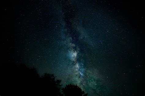 Hd Wallpaper Milky Way Starry Sky Horizon Night Road Star Space