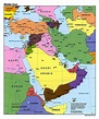 Large political map of the Middle East with major cities and capitals ...