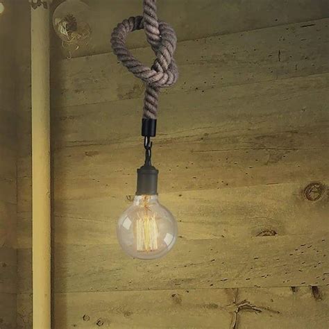 Rope Pendant Light Suspension Industrial E27 122cm Ip20 Oriel Lighting