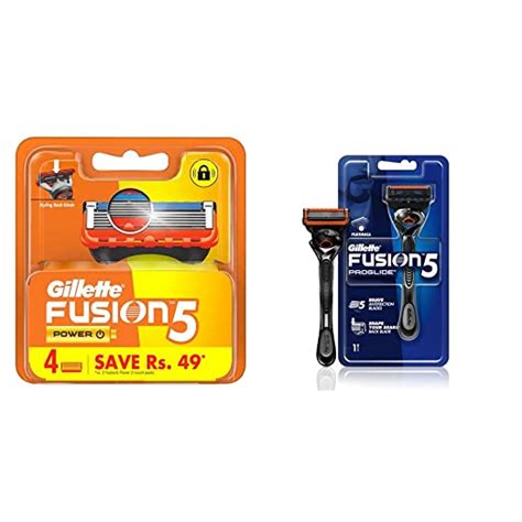 buy gillette fusion power shaving razor blades 4s pack cartridge and gillette fusion proglide