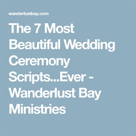 The 7 Most Beautiful Wedding Ceremony Scriptsever Wanderlustbay