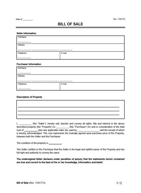 Free Bill Of Sale Form Downloadable Template Pdf And Word