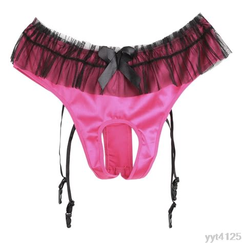 Sexy Women Garters Underwear Thong Open Crotch Girl Panti Briefs
