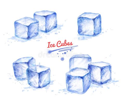 Hand Drawn Illustration Set Of Ice Cubes Stock Illustration