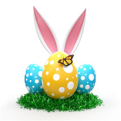 Easter Bunny Ears Clipart Vector Easter Eggs And Bunny Ears In The