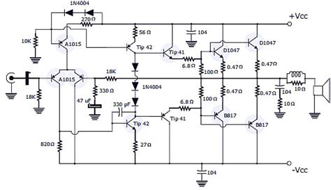 Discrete class ab transistor audio power amplifier circuit diagram. 400W RMS Stereo Power Amplifier Schematic & PCB Design | Electronic Schematic Diagram