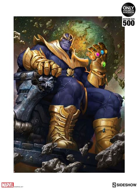 Marvel Thanos On Throne Variant Art Print By Sideshow Collec Thanos