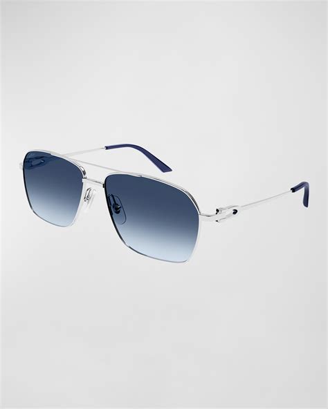 Cartier Men S Gradient Navigator Sunglasses Neiman Marcus