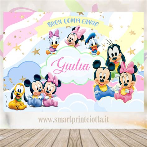 Poster Con Foto Personalizzato Disney Baby Topolino Minnie Paperino