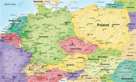 Political Vector Map Central Europe 835 The World Of