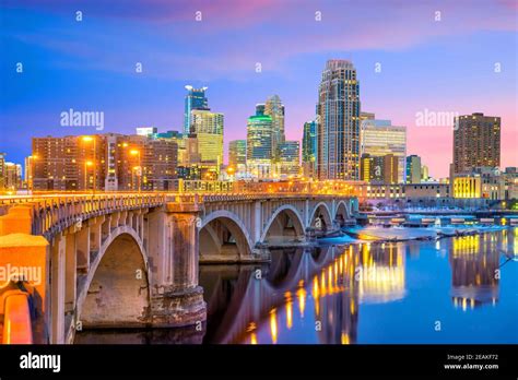 Minneapolis Downtown Skyline In Minnesota Usa Stock Photo Alamy