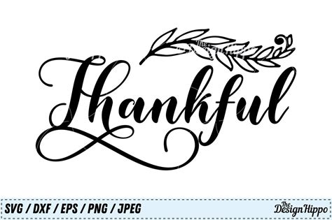 Cut File Commercial Use Thankful Svg Thankful Svg Thanksgiving Dxf