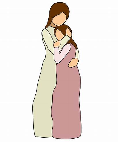 Daughter Mother Clipart Hugging Hug Mom Transparent