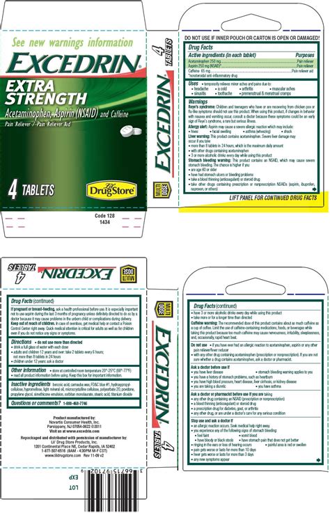 Excedrin Extra Strength Tablet Lil Drug Store Products Inc