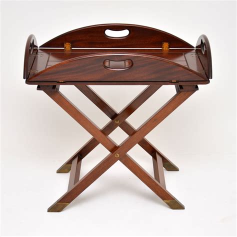 Antique Georgian Style Butlers Tray Table On Stand Marylebone Antiques