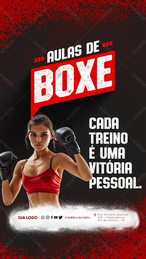 Story Aulas De Boxe Cada Treino É Uma Vitória Pessoal PSD download Criativo Dahora
