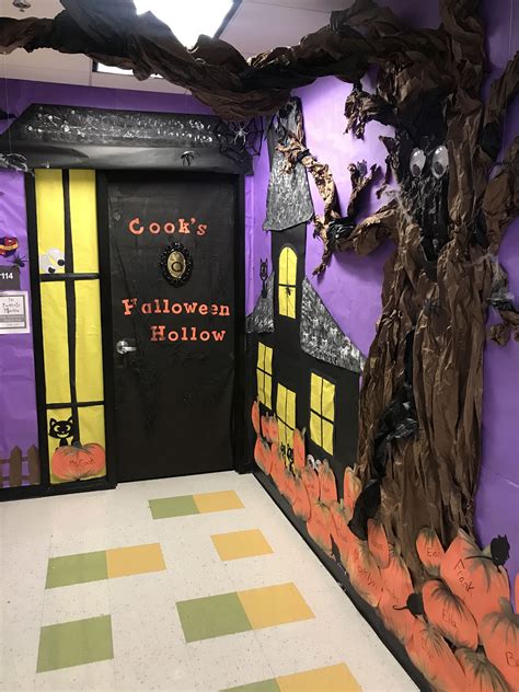 Halloween Hollow School Door Halloween Classroom Decorations Halloween Classroom Door Decor