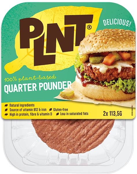 Plnt 100 Plant Based Quarter Pounder Plnt
