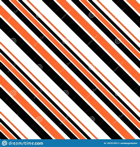 Halloween Stripes Seamless Pattern Black Orange And White Diagonal