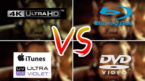4k Vs 1080p Blu Ray Vs Dvd Vs Itunes Ultraviolet Review Comparison Youtube