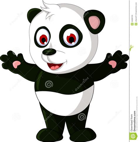 Cute Cartoon Panda Posing Stock Photo Image 34699720