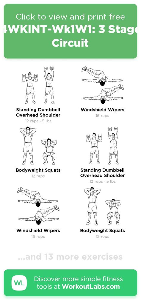 3 Stage Circuit Click To View And Print This Illustrated Exercise