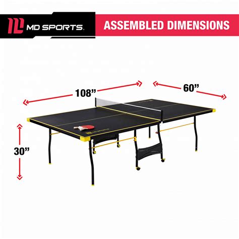 Md Sports Official Size Table Tennis Table Blackyellow Md Sports
