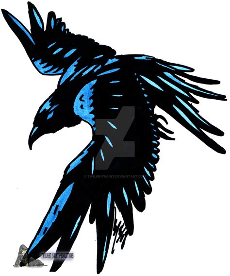 Black Tribal Raven Tattoo Stencil By Alister