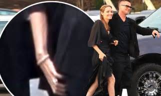 Angelina Jolie Flashes Her Infamous Jolie Leg And Spanks Brad Pitt S
