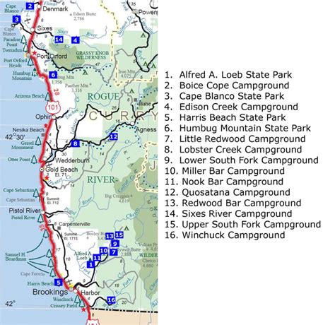 Map Of Oregon And California Coastline Printable Maps