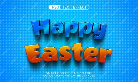 Premium Psd Happy Easter Text Effects 3d Style