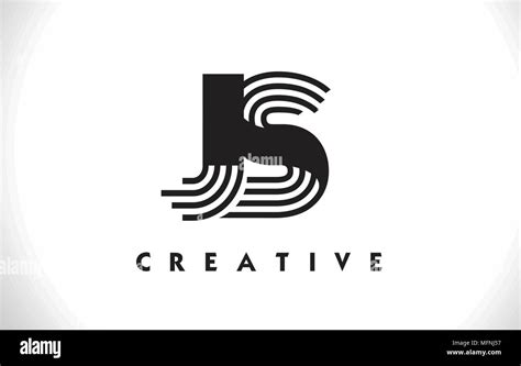 Js Letter Logo With Black Lines Design Line Letter Symbol Vector