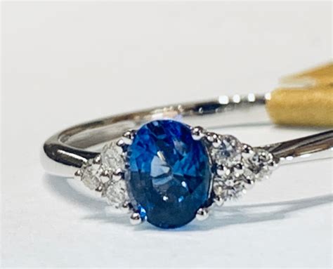 Vintage Blue Sapphire Engagement Ring 18k Natural Blue Etsy