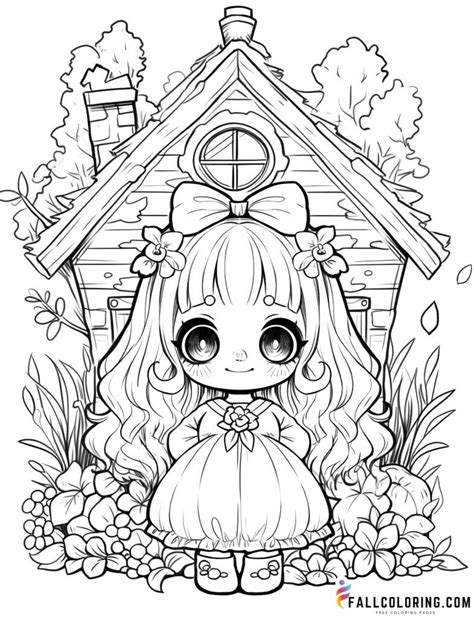 Little Kawaii Girl Coloring Page Princess Coloring Pages