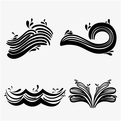 Set Ocean Waves With Differes Shapes Design 650756 Vector Art At Vecteezy