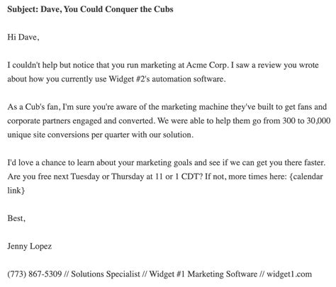 Cold Email Pitch Template