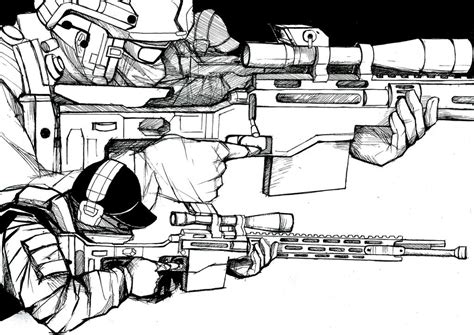 Army Sniper Drawings Easy Sketch Coloring Page
