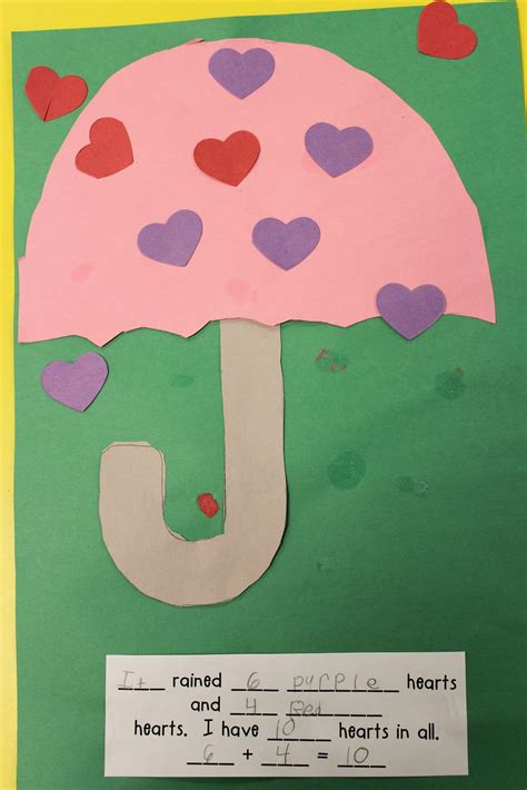 Its Raining Hearts Addition Math Valentines Kindergarten Fun