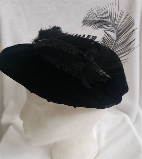 Athos Rhinestone And Black Feather Vintage Hat Aunt Gladys Attic