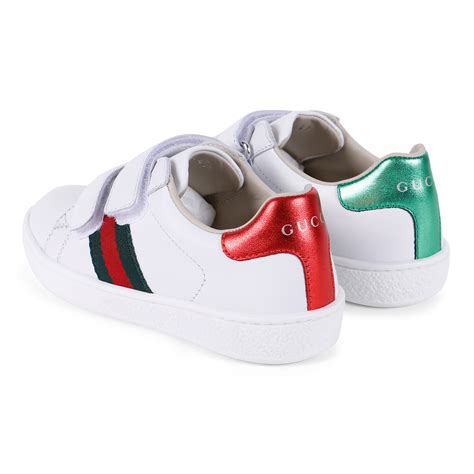 Gucci Leather Sneakers In White — Bambinifashioncom